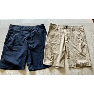 Hurley Mens Hybrid Walk Shorts Bundle Navy Blue Khaki Tan Size 30
